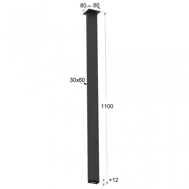 SQUARE LEG 30x60 / MAT BLACK